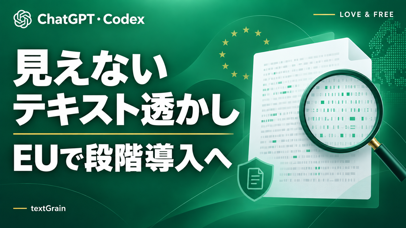 OpenAI、ChatGPTとCodexに「見えないテキスト透かし」導入へ。EUの全プランで対象出力へ、日本への影響は?